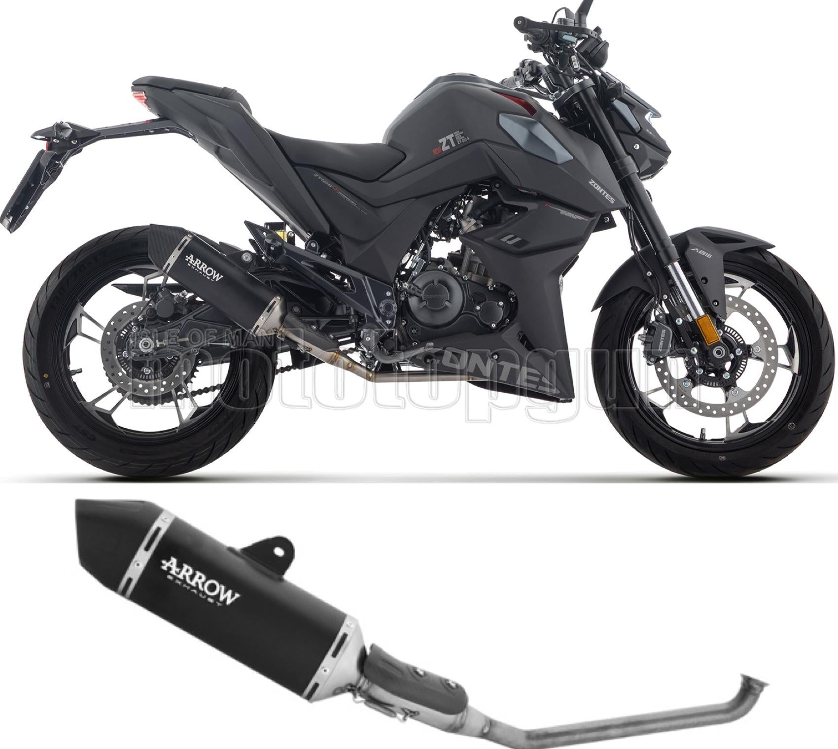 SCARICO COMPLETO OMOLOGATO OPEN ICON ALLUMINIO NERO FONDELLO CARBY COMPATIBILE CON ZONTES ZT125-U E5+ 2025