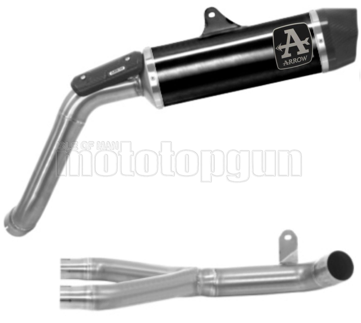 SCARICO OMOLOGATO ARROW INDY-RACE IN ALLUMINIO NERO CON FONDELLO IN CARBY COMPATIBILE CON MOTO GUZZI V85 TT 21/23