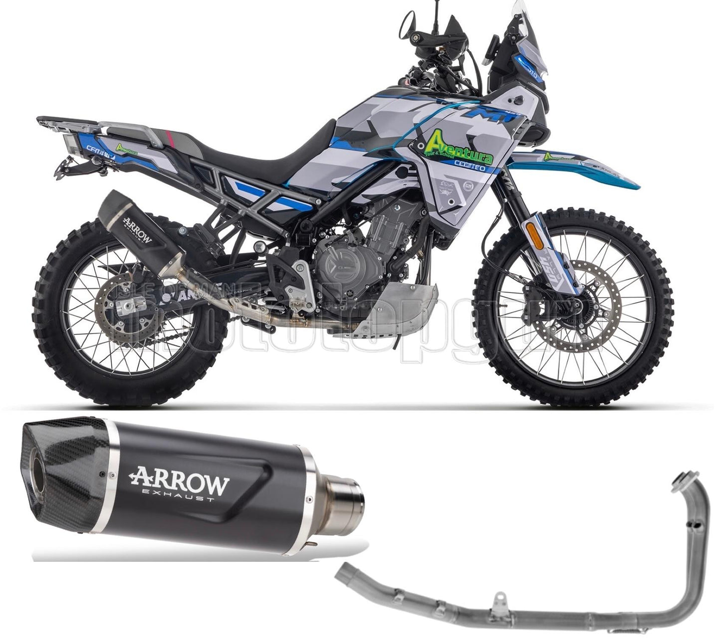 SCARICO OMOLOGATO ARROW INDY-RACE EVO IN ALLUMINIO NERO CON FONDELLO IN CARBY COMPATIBILE CON CF MOTO 450 MT 2024