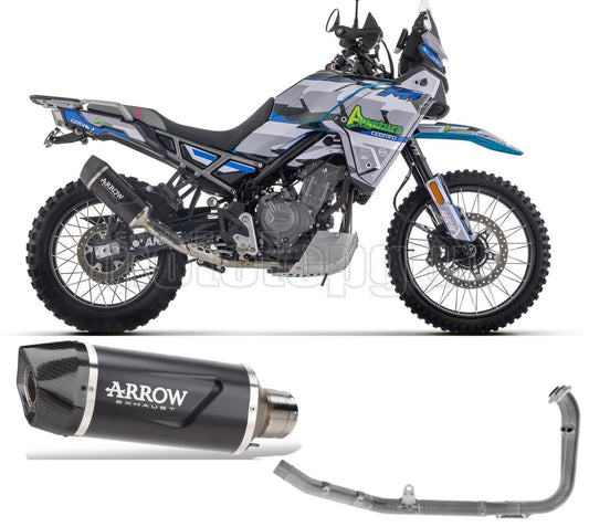SCARICO OMOLOGATO ARROW INDY-RACE EVO IN ALLUMINIO NERO CON FONDELLO IN CARBY COMPATIBILE CON CF MOTO 450 MT 2024