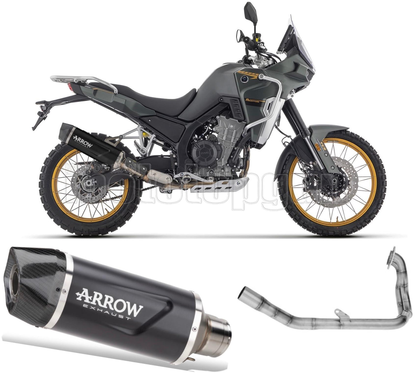 SCARICO OMOLOGATO ARROW INDY-RACE EVO IN ALLUMINIO NERO CON FONDELLO IN CARBY COMPATIBILE CON KOVE 800 X PRO 2024