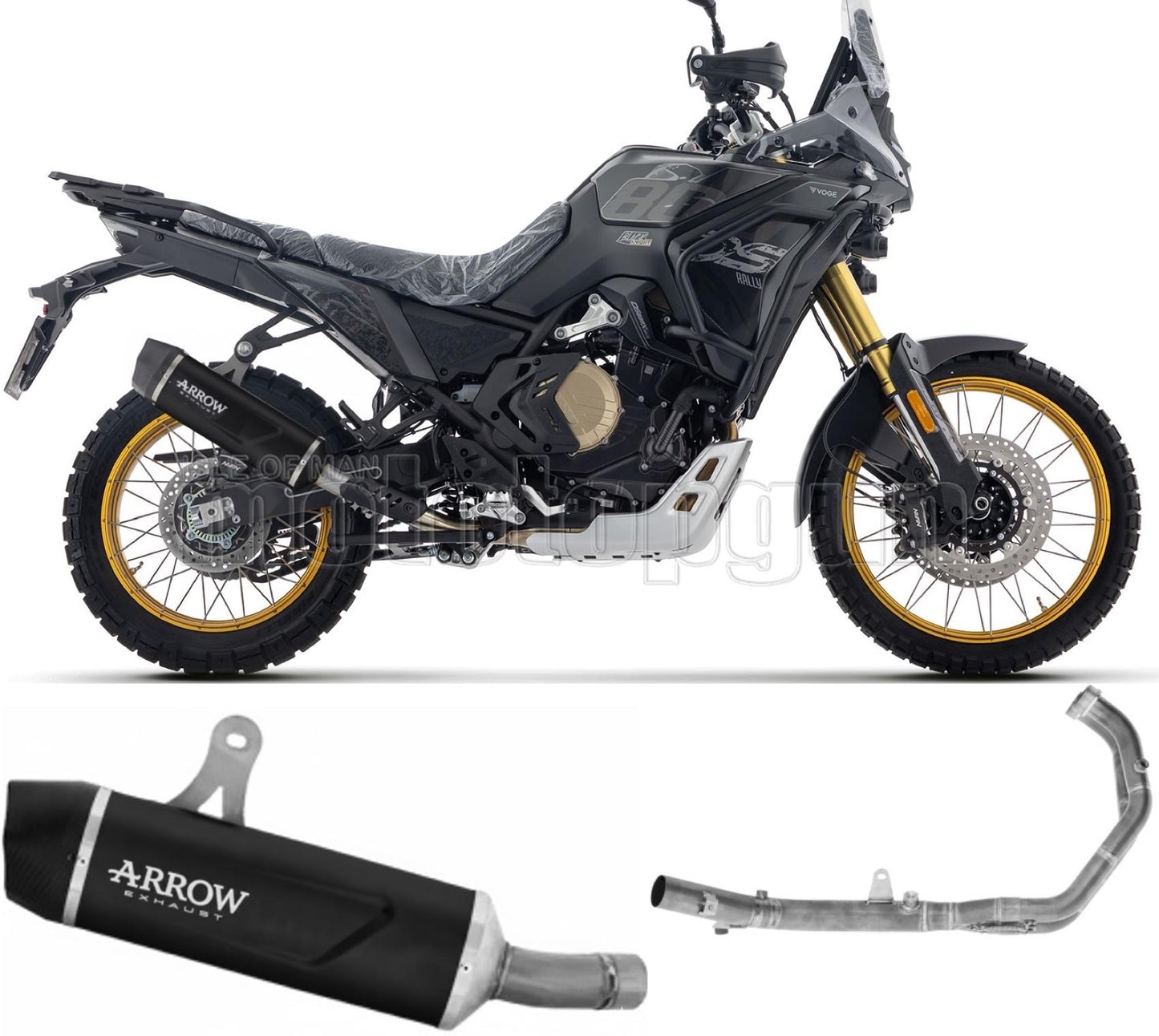 ARROW SCARICO COMPLETO OMOLOGATO OPEN INDY-RACE EVO ALLUMINIO NERO FONDELLO INOX COMPATIBILE CON VOGE VALICO 800 DSX RALLY 25/26