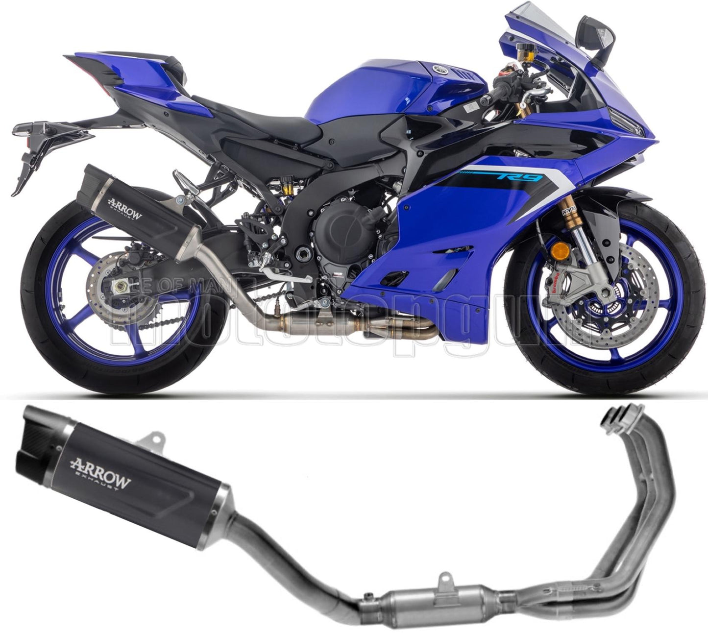 ARROW SCARICO COMPLETO OMOLOGATO OPEN INDY-RACE EVO ALLUMINIO NERO FONDELLO CARBY COMPATIBILE CON YAMAHA YZF R9 2025