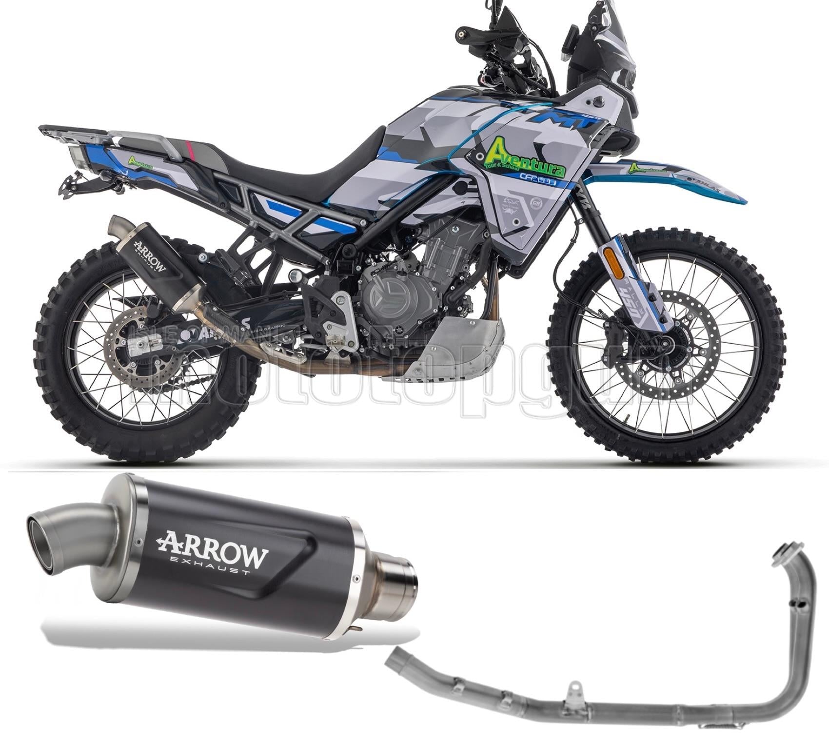 SCARICO OMOLOGATO ARROW INDY-RACE EVO IN ALLUMINIO NERO COMPATIBILE CON CF MOTO 450 MT 2024