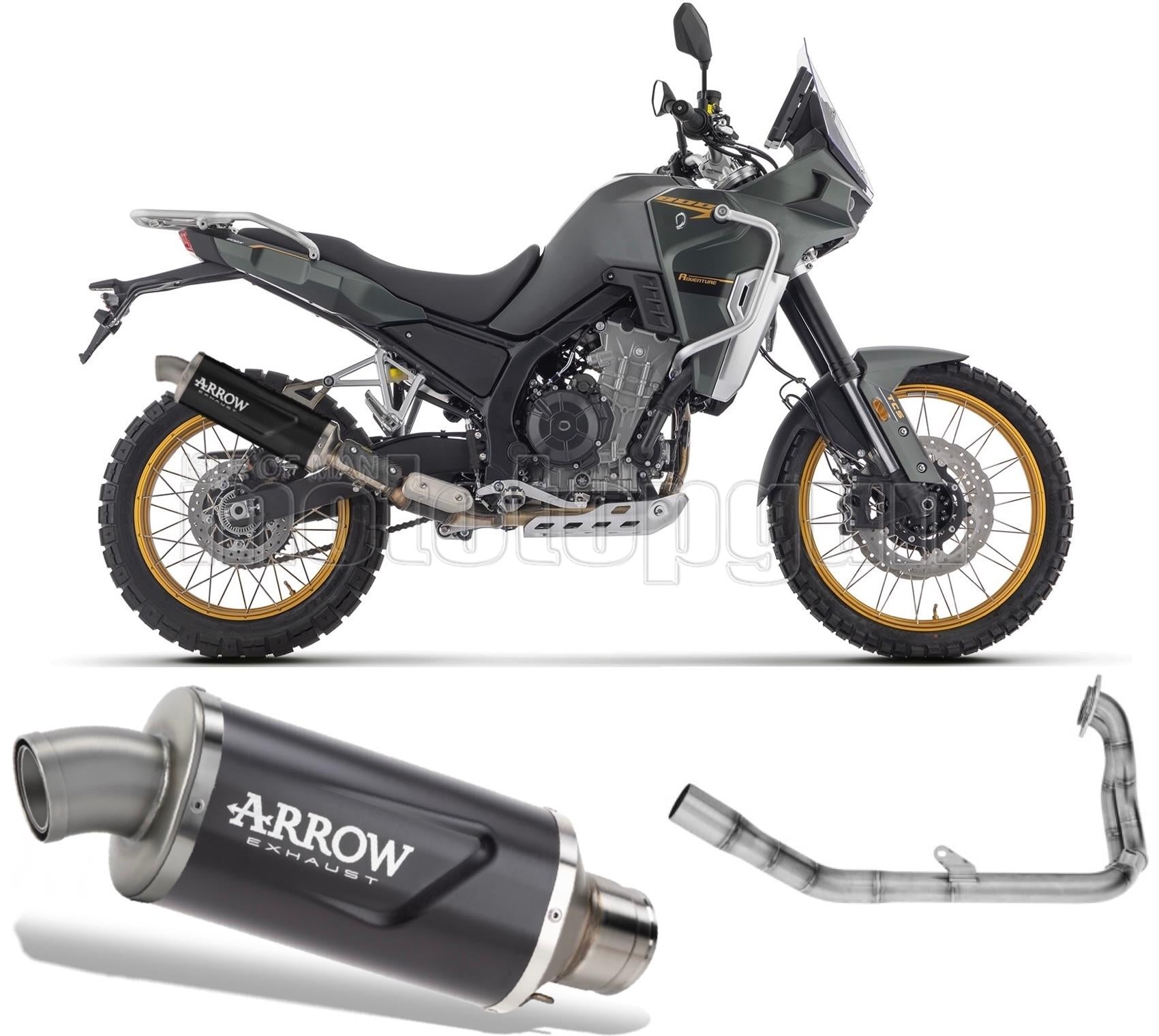 SCARICO OMOLOGATO ARROW INDY-RACE EVO IN ALLUMINIO NERO COMPATIBILE CON KOVE 800 X PRO 2024