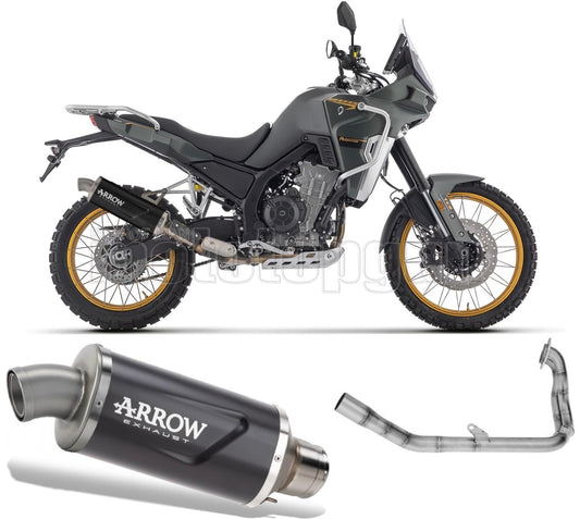 SCARICO OMOLOGATO ARROW INDY-RACE EVO IN ALLUMINIO NERO COMPATIBILE CON KOVE 800 X PRO 2024