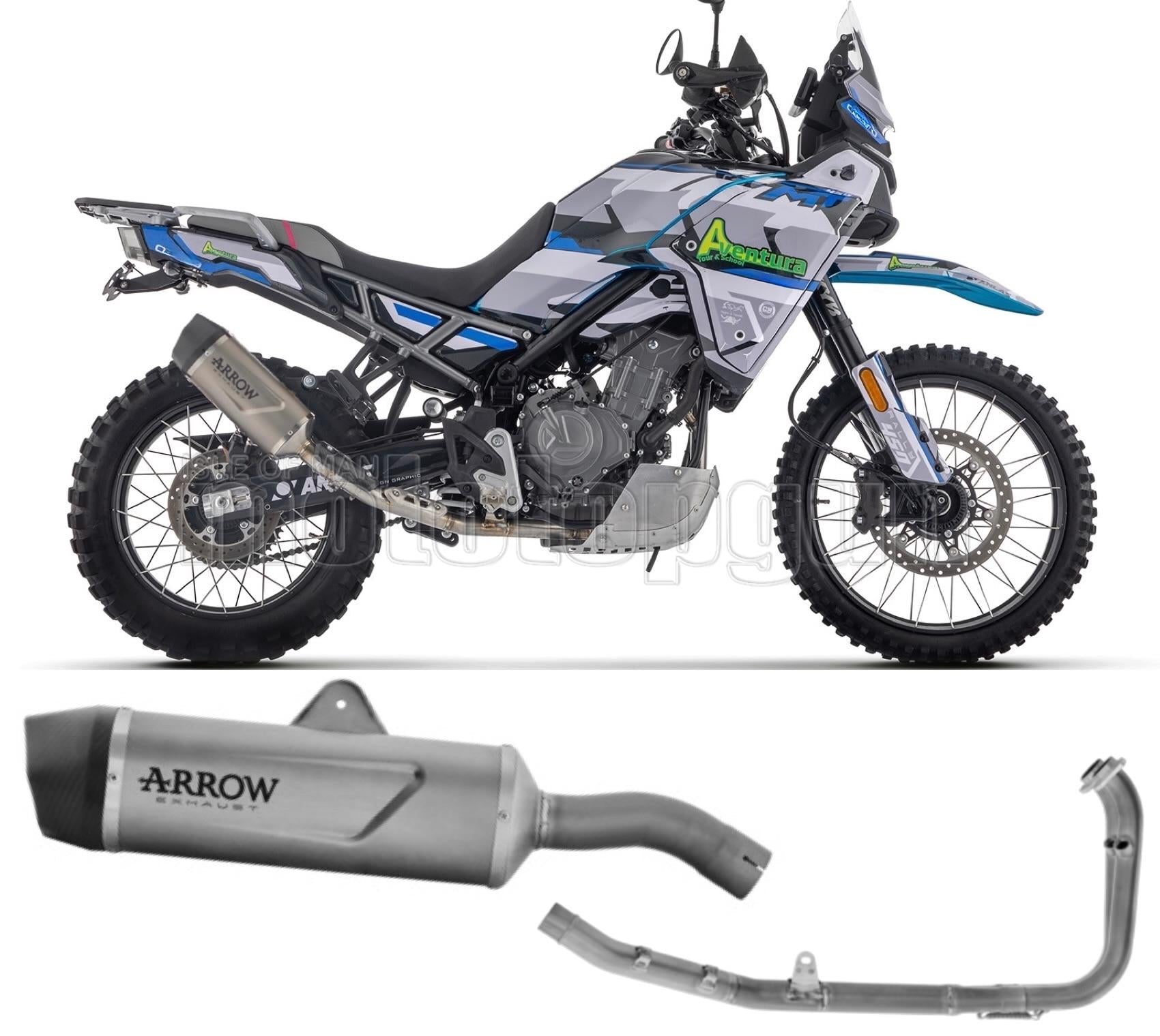 SCARICO OMOLOGATO ARROW INDY-RACE EVO IN TITANIO CON FONDELLO IN CARBY COMPATIBILE CON CF MOTO 450 MT 2024