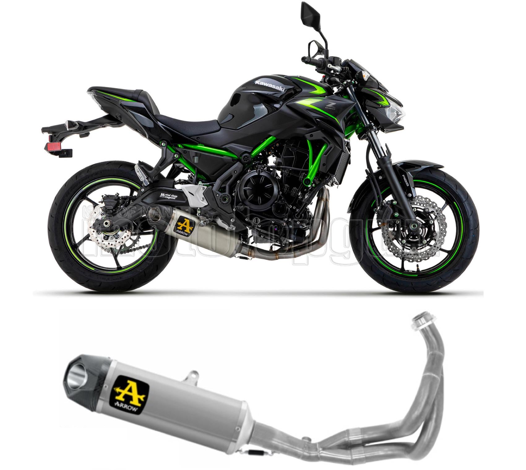 SCARICO OMOLOGATO OPEN ARROW INDY-RACE IN ALLUMINIO CON FONDELLO IN CARBY COMPATIBILE CON KAWASAKI Z650 Z-650 21/23