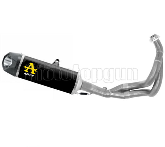 SCARICO OMOLOGATO OPEN ARROW INDY-RACE IN ALLUMINIO NERO CON FONDELLO IN CARBY COMPATIBILE CON KAWASAKI NINJA 650 21/23