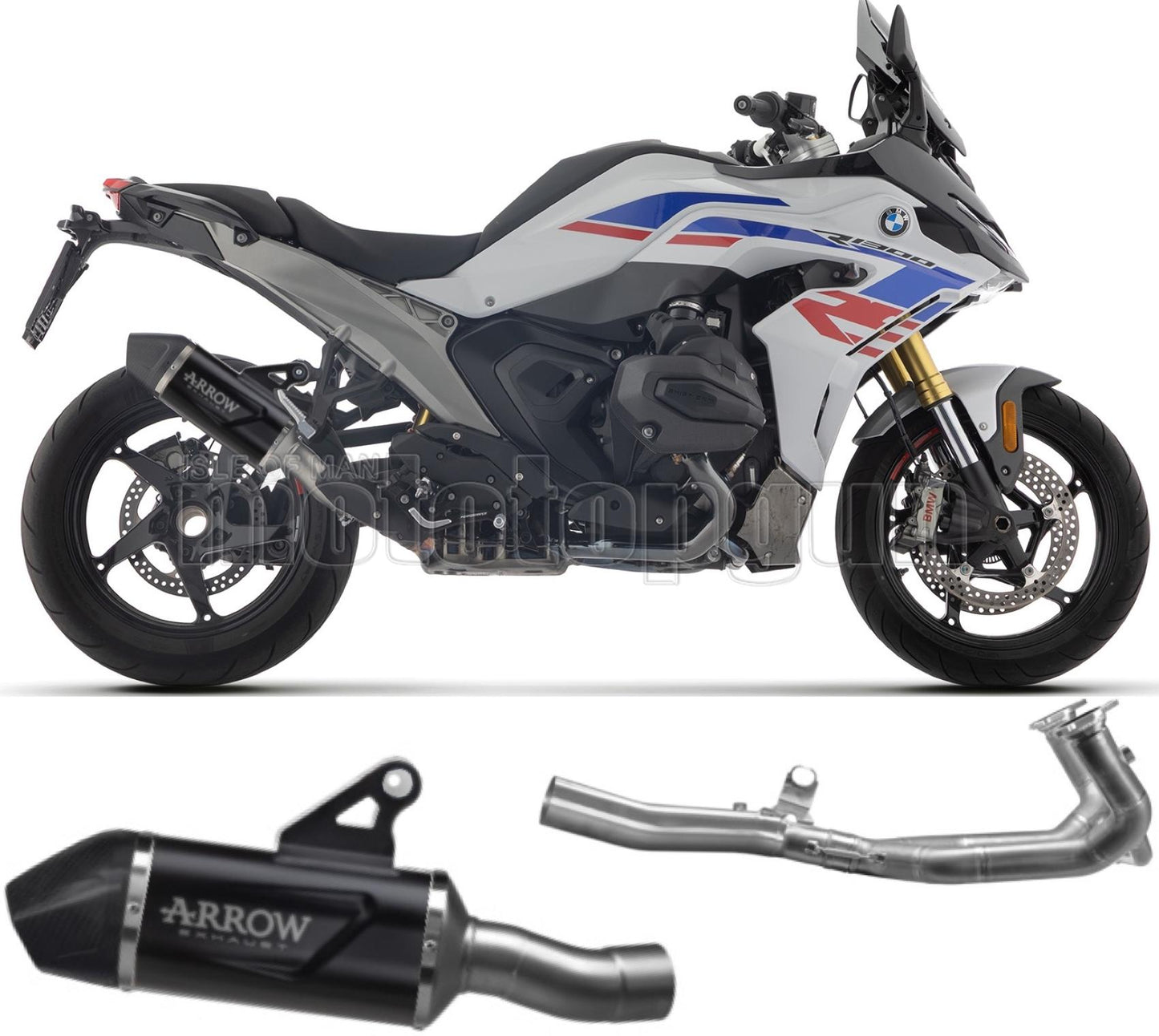 ARROW SCARICO COMPLETO OMOLOGATO OPEN INDY-RACE EVO ALLUMINIO NERO E COLLETTORE IN TITANIO FONDELLO CARBY COMPATIBILE CON BMW R 1300 RS 25/26
