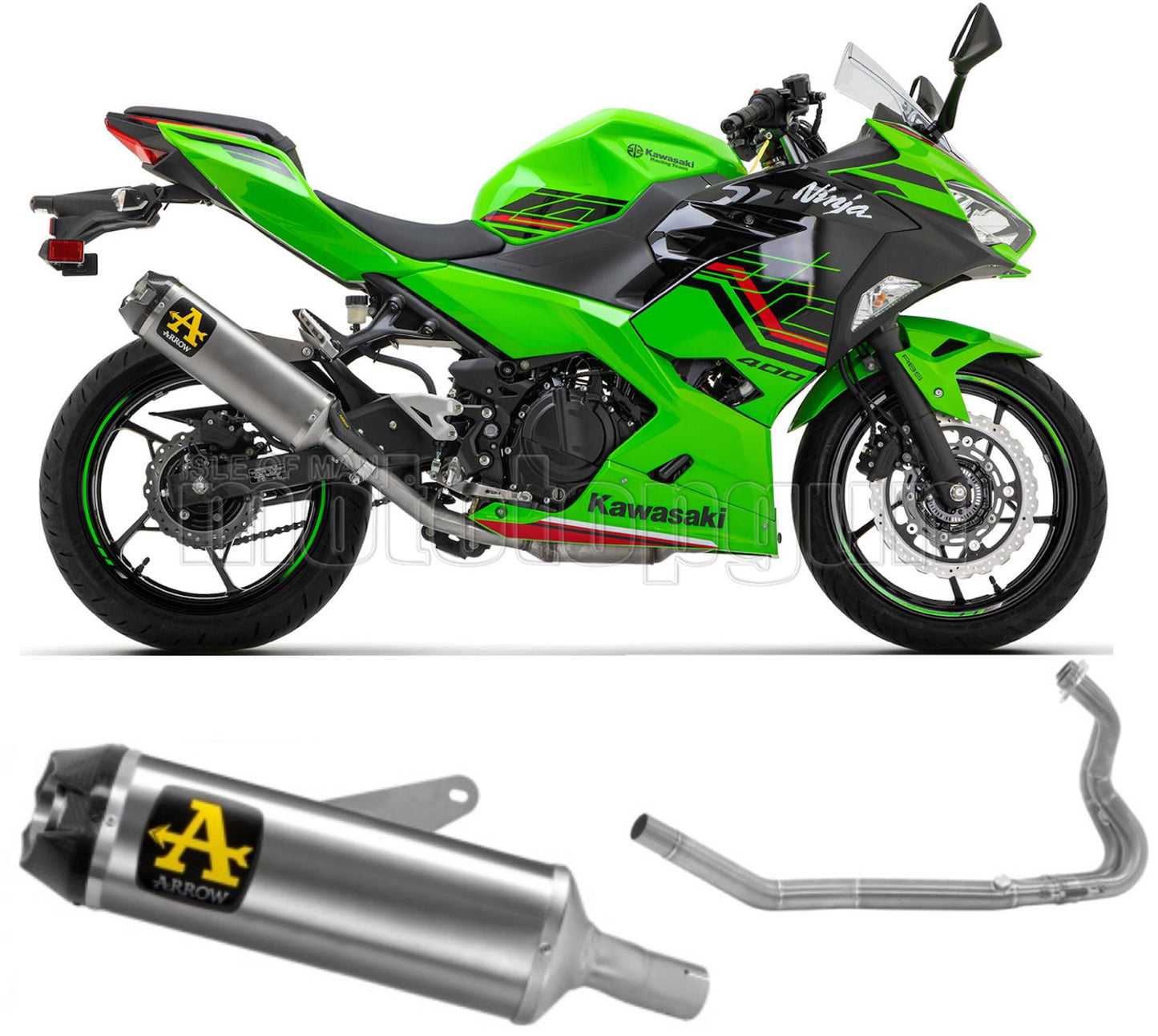 SCARICO OMOLOGATO ARROW INDY-RACE IN TITANIO CON FONDELLO IN CARBY COMPATIBILE CON KAWASAKI NINJA 400 2023
