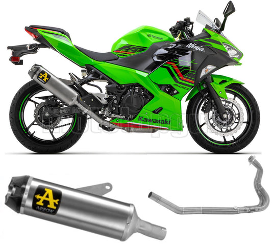 SCARICO OMOLOGATO ARROW INDY-RACE IN TITANIO CON FONDELLO IN CARBY COMPATIBILE CON KAWASAKI NINJA 400 2023