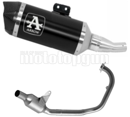 SCARICO OMOLOGATO OPEN ARROW INDY-RACE IN ALLUMINIO NERO CON FONDELLO IN CARBY COMPATIBILE CON KTM DUKE 390 21/23