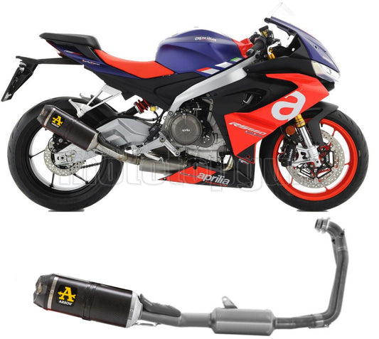 SCARICO OMOLOGATO OPEN ARROW INDY-RACE IN CARBONIO CON FONDELLO IN CARBY COMPATIBILE CON APRILIA RS 660 20/23