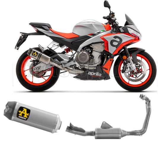 SCARICO OMOLOGATO OPEN ARROW INDY-RACE IN TITANIO CON FONDELLO IN CARBY COMPATIBILE CON APRILIA TUONO 660 21/23