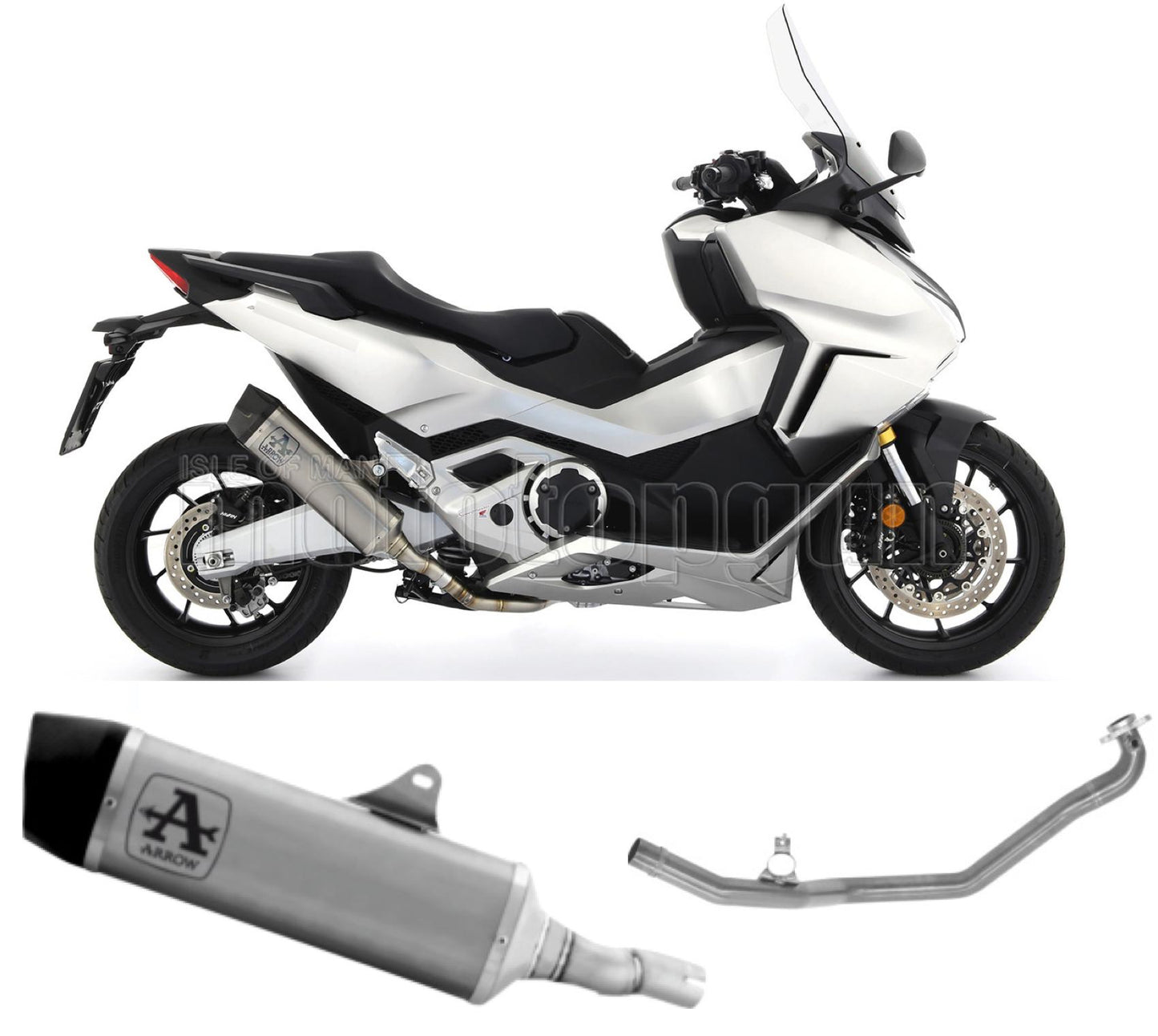 SCARICO RACE + DBKILLER ARROW INDY-RACE IN TITANIO CON FONDELLO IN CARBY COMPATIBILE CON HONDA FORZA 750 21/23