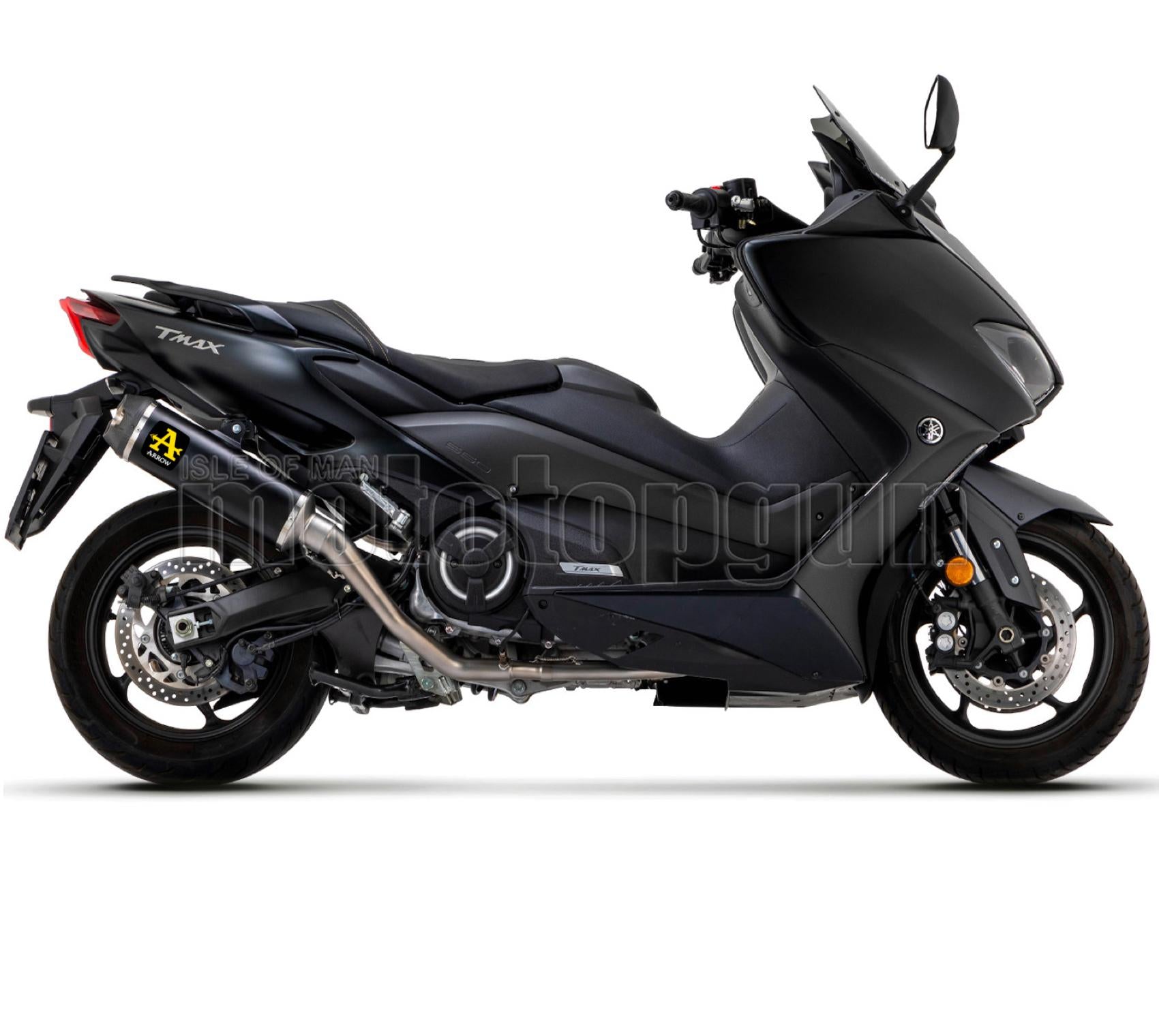 SCARICO RACE ARROW INDY-RACE IN TITANIO NERO CON FONDELLO IN CARBY COMPATIBILE CON YAMAHA TMAX T-MAX 560 20/21