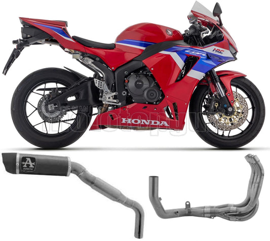SCARICO OMOLOGATO ARROW INDY-RACE IN ALLUMINIO NERO CON COPPA IN CARBONIO COMPATIBILE CON HONDA CBR 600 RR 2024