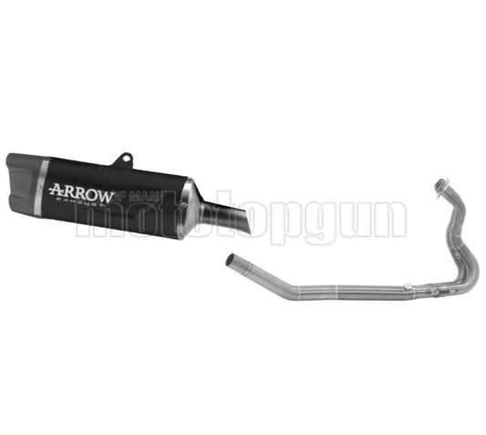 SCARICO OMOLOGATO ARROW INDY-RACE EVO IN ALLUMINIO NERO CON COPPA IN CARBONIO COMPATIBILE CON KAWASAKI NINJA 500 2024