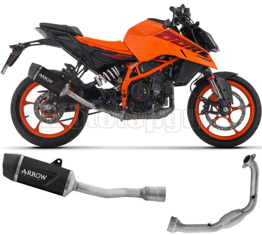 SCARICO OMOLOGATO ARROW INDY-RACE IN ALLUMINIO NERO CON FONDELLO IN IN CARBONIO COMPATIBILE CON KTM DUKE 390 2024