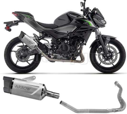 SCARICO OMOLOGATO ARROW INDY-RACE EVO IN TITANIO CON COPPA IN CARBONIO COMPATIBILE CON KAWASAKI Z-500 Z500 2024