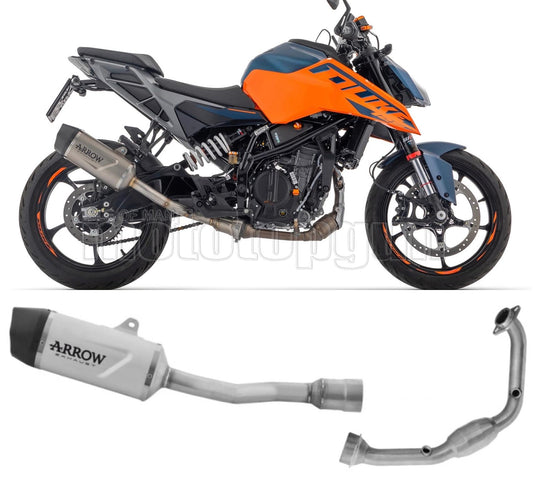 SCARICO OMOLOGATO ARROW INDY-RACE IN TITANIO CON FONDELLO IN IN CARBONIO COMPATIBILE CON KTM DUKE 125 2024