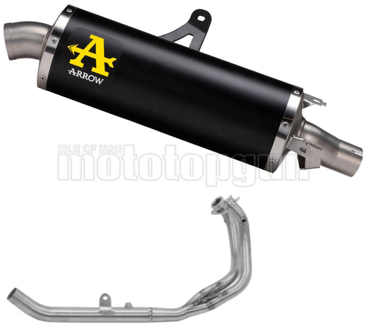 SCARICO OMOLOGATO ARROW MAXI RACE-TECH IN ALLUMINIO NERO COMPATIBILE CON HONDA AFRICA TWIN CRF 1100 L 2024