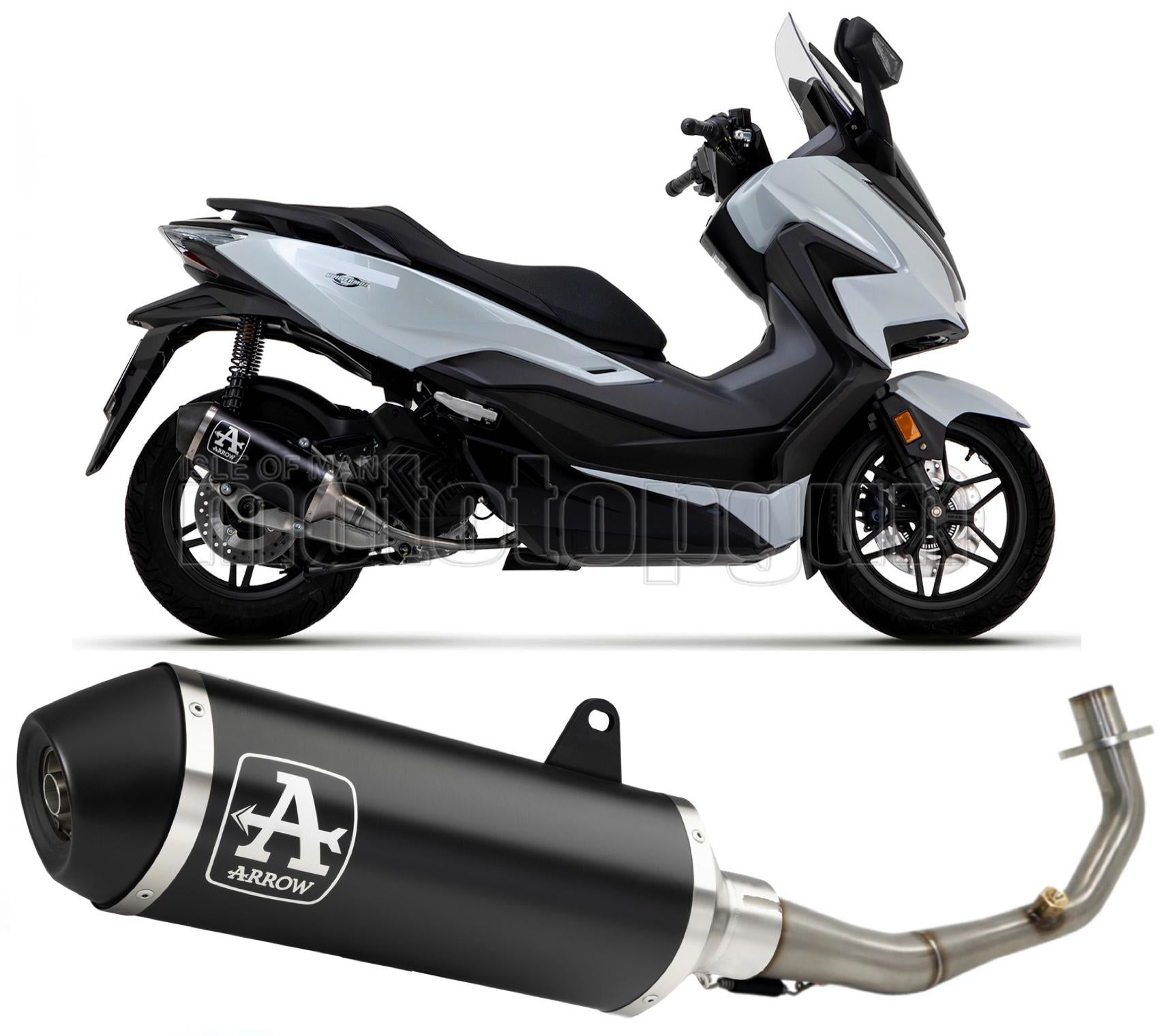 SCARICO COMPLETO COMPETITION EVO ARROW URBAN IN ALLUMINIO NERO CON FONDELLO IN ALLUMINIO NERO COMPATIBILE CON HONDA FORZA 125 21/23