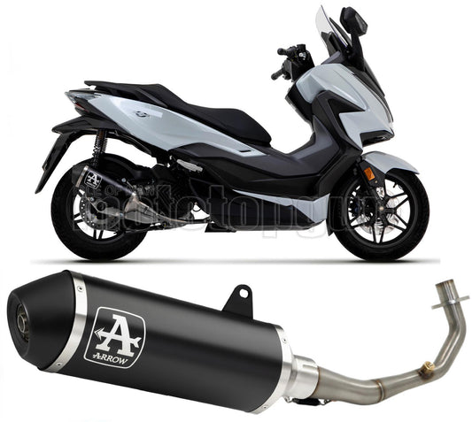 SCARICO COMPLETO COMPETITION EVO ARROW URBAN IN ALLUMINIO NERO CON FONDELLO IN ALLUMINIO NERO COMPATIBILE CON HONDA FORZA 125 21/23