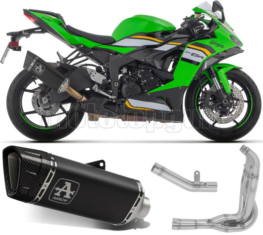 SCARICO COMPLETO OMOLOGATO CATALIZZATO ARROW PISTA IN TITANIO CON FONDELLO IN CARBY COMPATIBILE CON KAWASAKI ZX-6R ZX-6 R 636 24/25