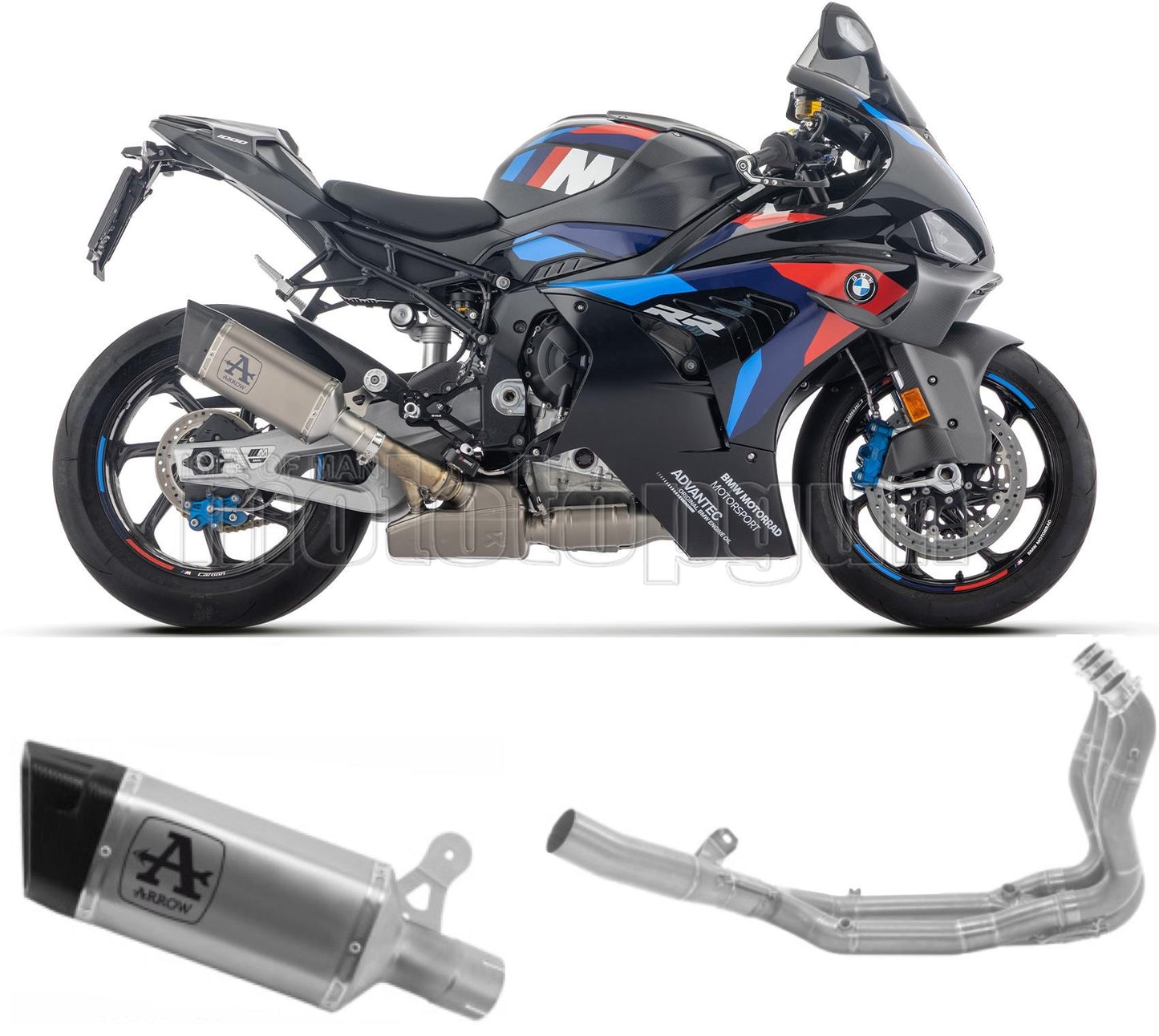 ARROW SCARICO COMPLETO OMOLOGATO OPEN PISTA TITANIO FONDELLO CARBY COMPATIBILE CON BMW M1000 M-1000 RR 25/26