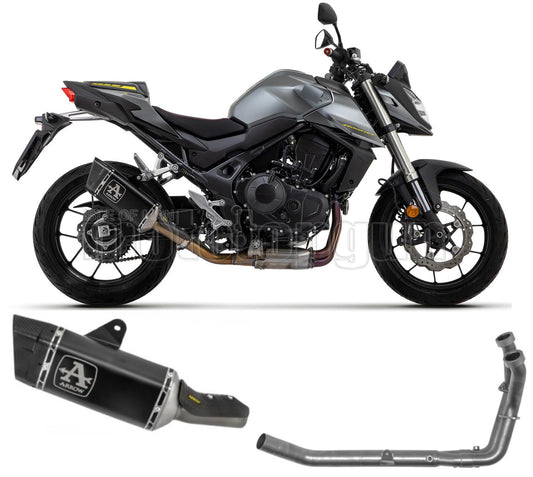 ARROW SCARICO COMPLETO OMOLOGATO OPEN PISTA ALLUMINIO NERO FONDELLO INOX COMPATIBILE CON HONDA CB 750 HORNET 23/24