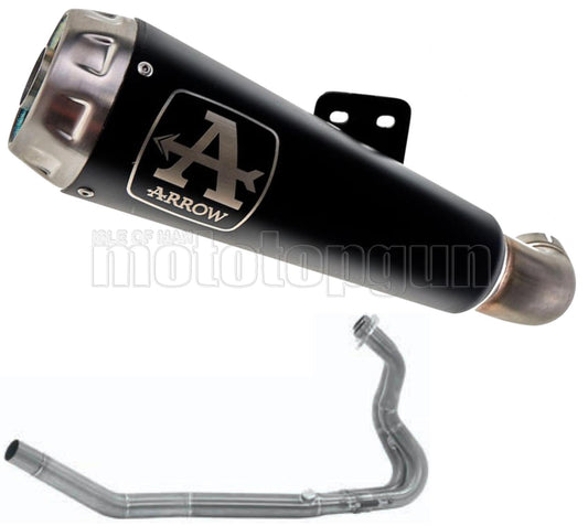 SCARICO OMOLOGATO ARROW PRO-RACE IN NICHROM NERO CON FONDELLO IN INOX COMPATIBILE CON KAWASAKI Z400 Z-400 2023