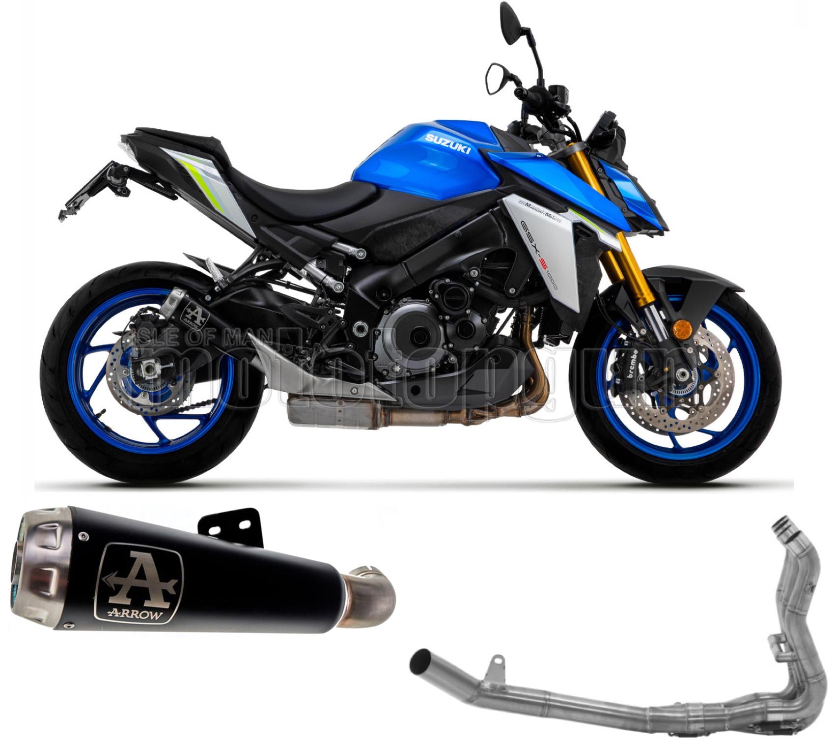 SCARICO OMOLOGATO OPEN ARROW PRO-RACE IN NICHROM NERO CON FONDELLO IN INOX COMPATIBILE CON SUZUKI GSX-S 1000 21/23