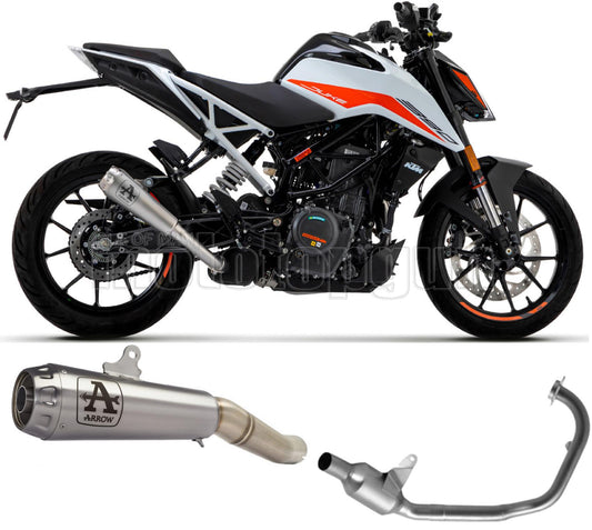 SCARICO OMOLOGATO OPEN ARROW PRO-RACE IN NICHROM CON FONDELLO IN INOX COMPATIBILE CON KTM DUKE 390 21/23