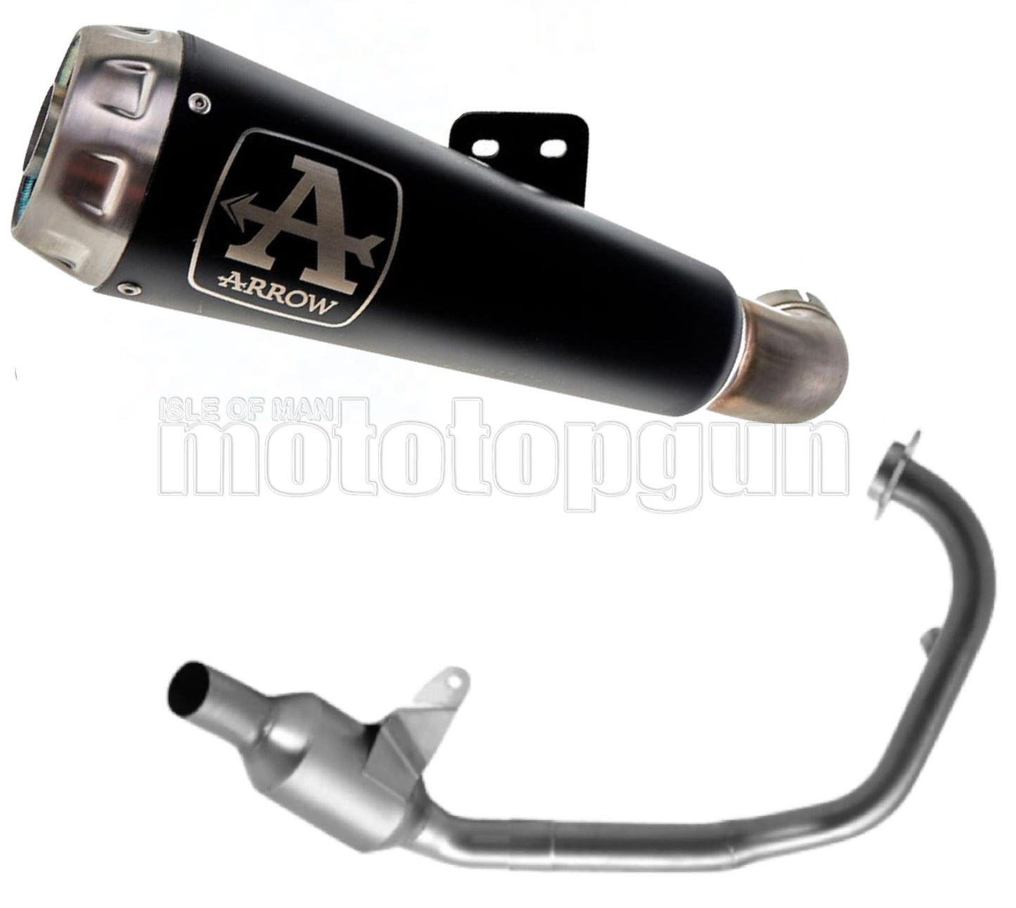 SCARICO OMOLOGATO OPEN ARROW PRO-RACE IN NICHROM NERO CON FONDELLO IN INOX COMPATIBILE CON KTM DUKE 125 21/23