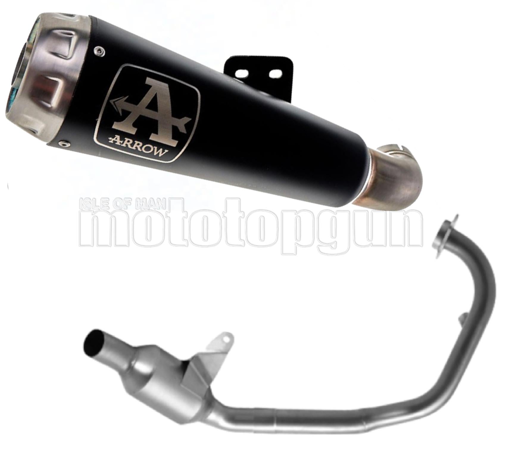 SCARICO OMOLOGATO OPEN ARROW PRO-RACE IN NICHROM NERO CON FONDELLO IN INOX COMPATIBILE CON KTM DUKE 125 21/23