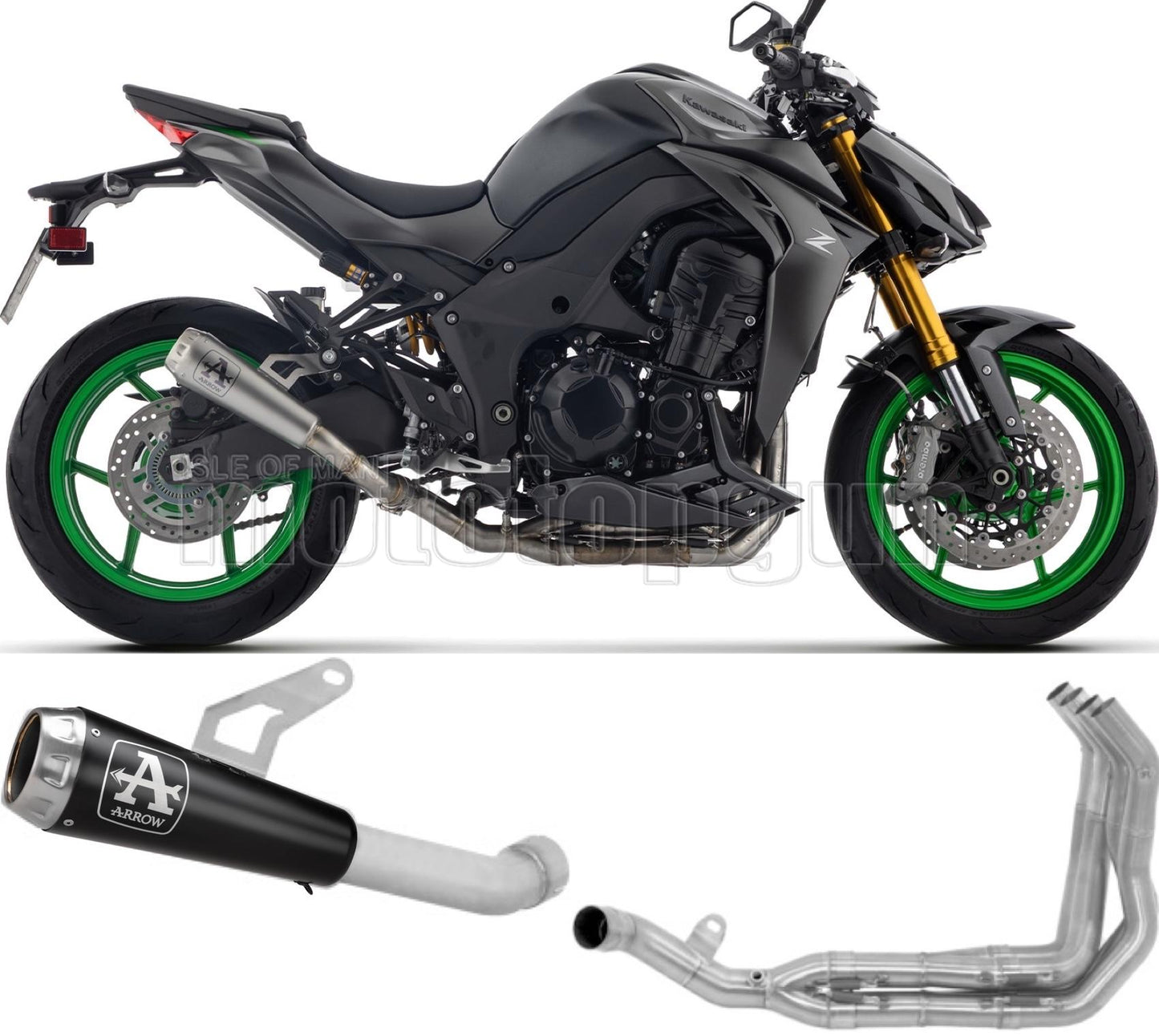 ARROW SCARICO COMPLETO OMOLOGATO OPEN PRO-RACE INOX NERO FONDELLO INOX COMPATIBILE CON KAWASAKI Z1100 Z-1100 SE 25/26