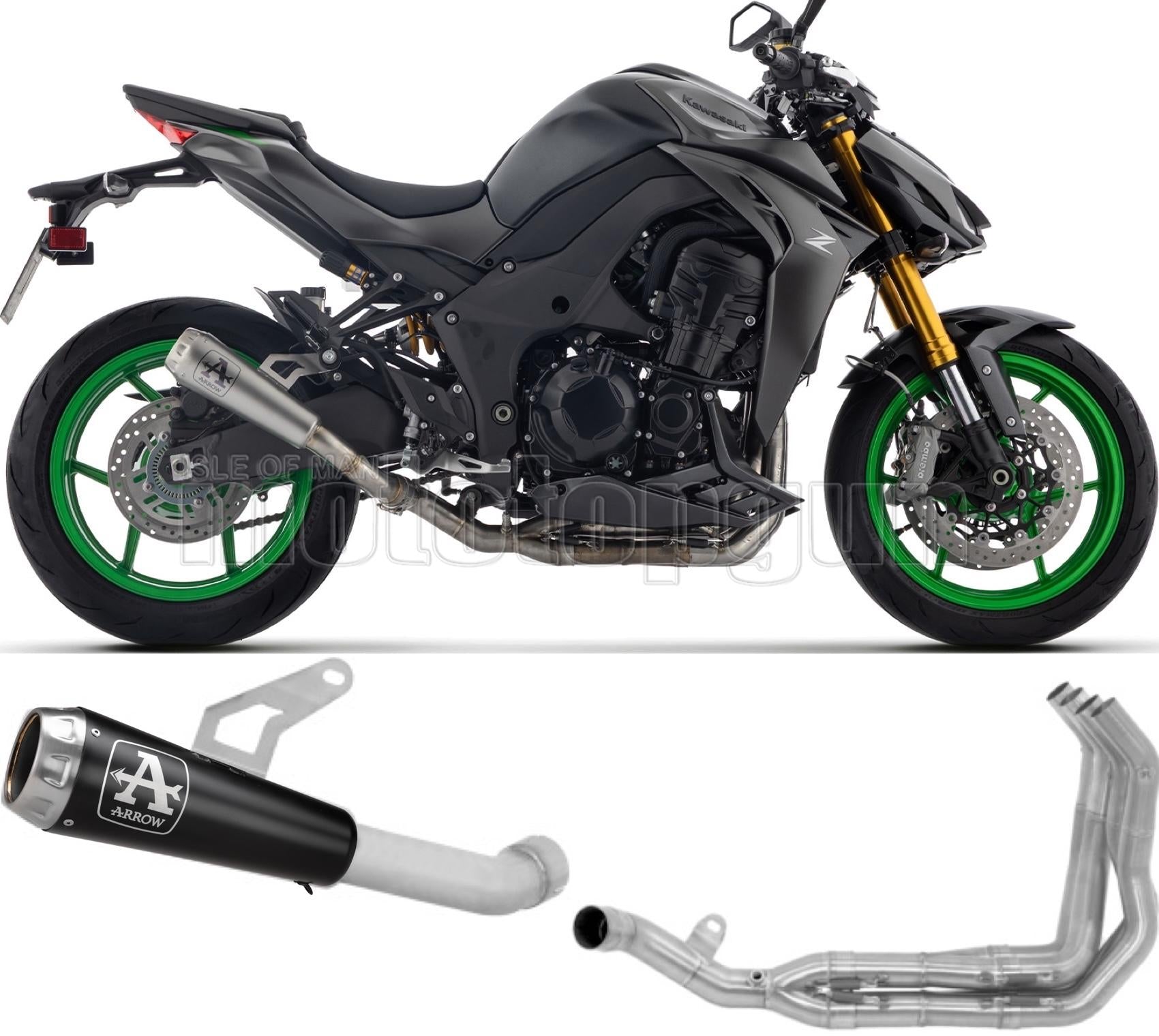 ARROW SCARICO COMPLETO OMOLOGATO OPEN PRO-RACE INOX NERO FONDELLO INOX COMPATIBILE CON KAWASAKI Z1100 Z-1100 SE 25/26