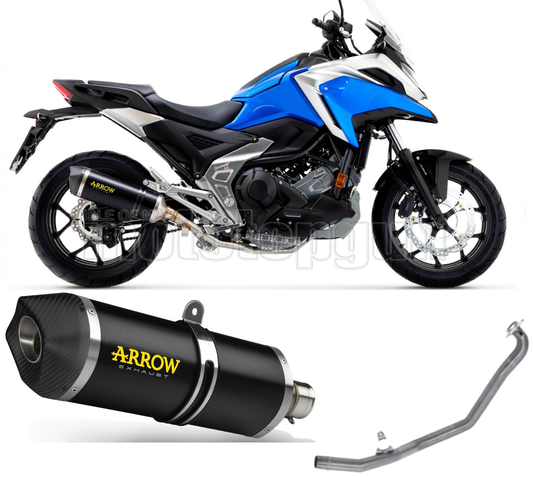 SCARICO OMOLOGATO OPEN ARROW RACE-TECH IN ALLUMINIO NERO CON FONDELLO IN CARBY COMPATIBILE CON HONDA NC 750 X 21/22