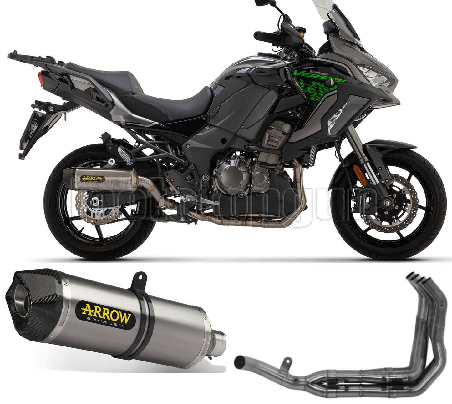 SCARICO OMOLOGATO ARROW RACE-TECH IN ALLUMINIO CON FONDELLO IN CARBY COMPATIBILE CON KAWASAKI VERSYS 1000 21/23