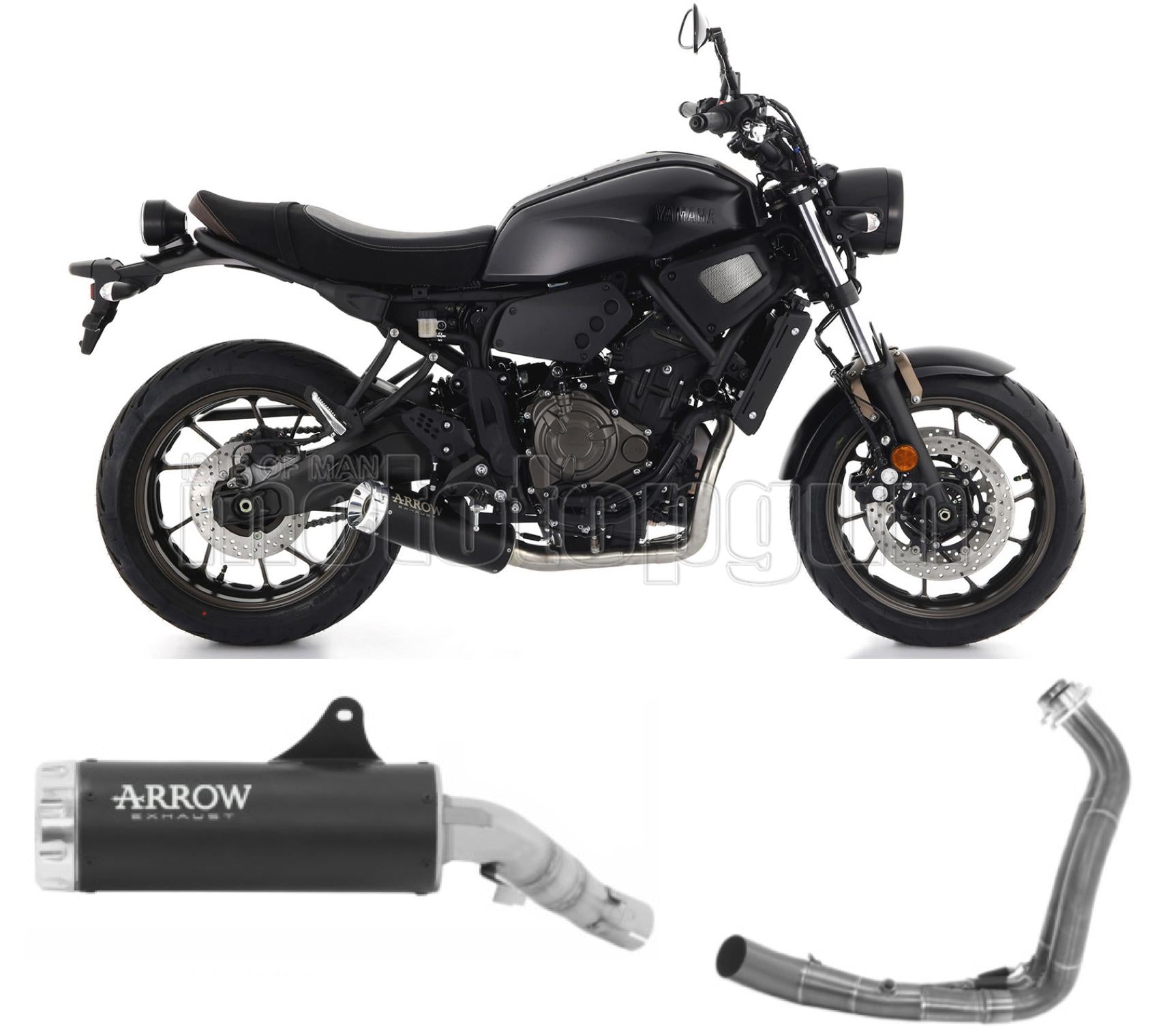 SCARICO RACE ARROW REBEL IN ALLUMINIO NERO CON FONDELLO IN ALLUMINIO COMPATIBILE CON YAMAHA XSR 700 21/23