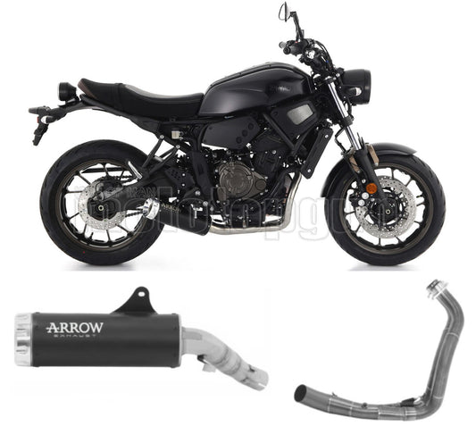 SCARICO RACE ARROW REBEL IN ALLUMINIO NERO CON FONDELLO IN ALLUMINIO COMPATIBILE CON YAMAHA XSR 700 21/23
