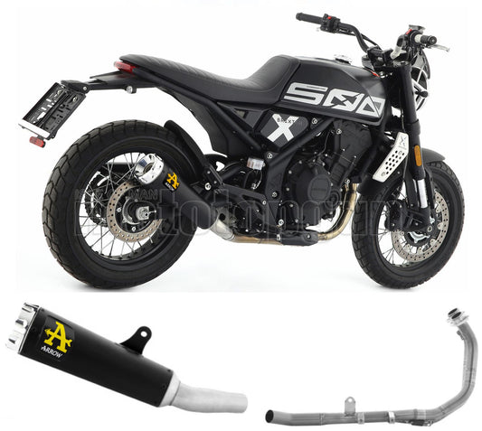 SCARICO RACE ARROW REBEL IN ALLUMINIO NERO CON FONDELLO IN ALLUMINIO COMPATIBILE CON BRIXTON CROSSFIRE 500 X 21/23