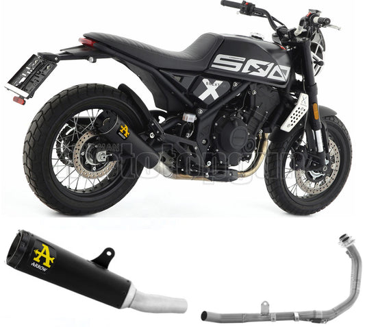 SCARICO RACE ARROW REBEL IN ALLUMINIO NERO CON FONDELLO IN ALLUMINIO NERO COMPATIBILE CON BRIXTON CROSSFIRE 500 X 21/23