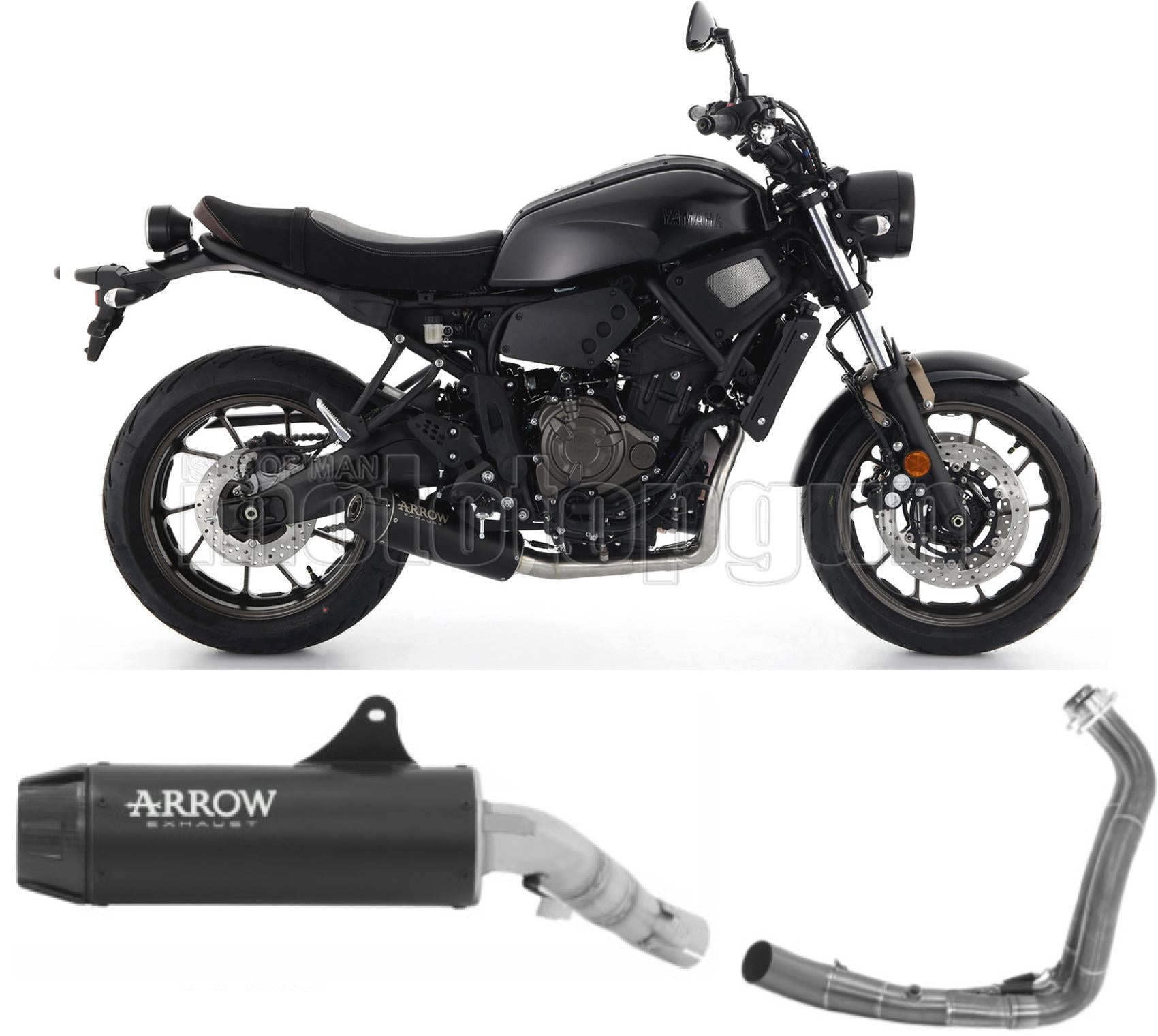 SCARICO RACE ARROW REBEL IN ALLUMINIO NERO CON FONDELLO IN CARBY COMPATIBILE CON YAMAHA XSR 700 21/23