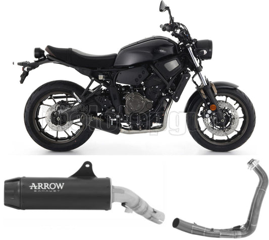 SCARICO RACE ARROW REBEL IN ALLUMINIO NERO CON FONDELLO IN CARBY COMPATIBILE CON YAMAHA XSR 700 21/23
