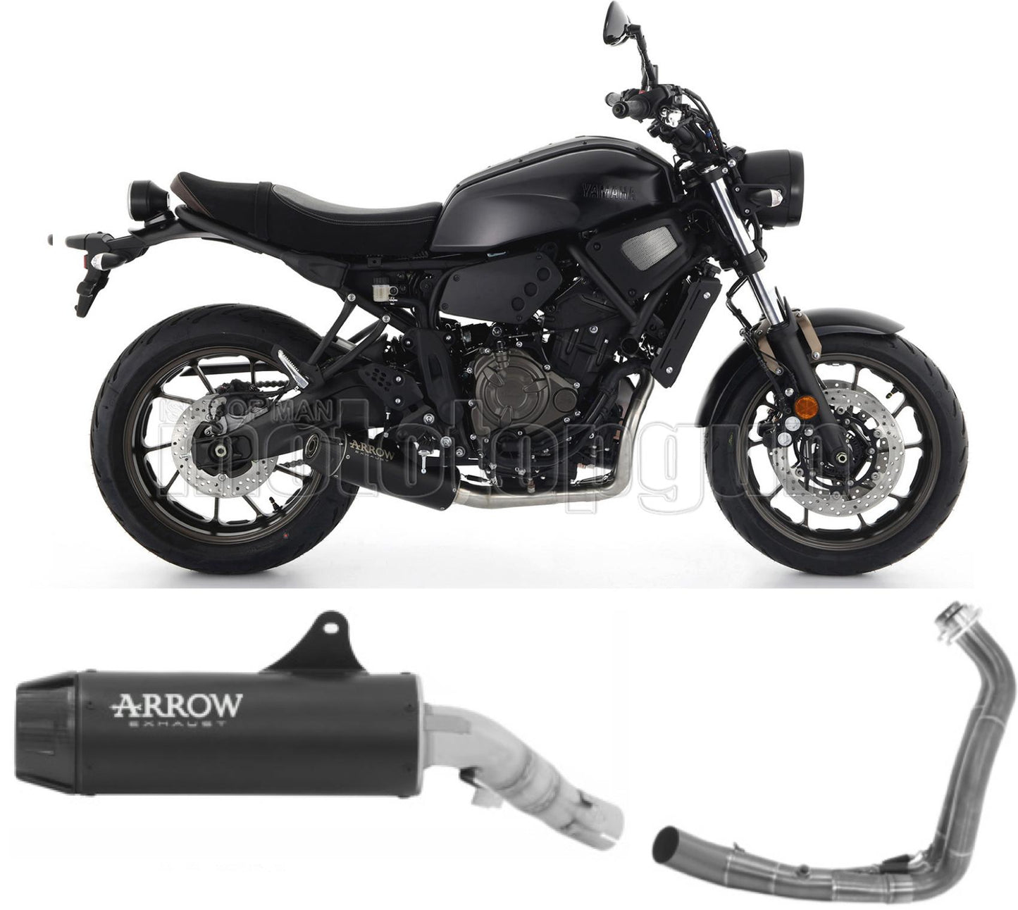 SCARICO RACE ARROW REBEL IN ALLUMINIO NERO CON FONDELLO IN CARBY COMPATIBILE CON YAMAHA XSR 700 21/23