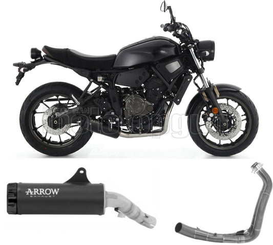SCARICO RACE ARROW REBEL IN ALLUMINIO NERO CON FONDELLO IN ALLUMINIO NERO COMPATIBILE CON YAMAHA XSR 700 21/23