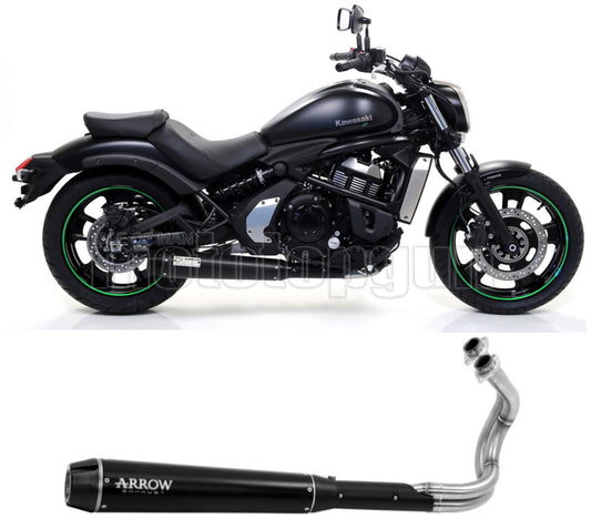 SCARICO RACE ARROW REBEL IN ALLUMINIO NERO CON FONDELLO IN CARBY COMPATIBILE CON KAWASAKI VULCAN S 650 21/22